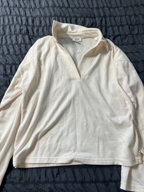 J. Crew Cream Collared Long Sleeve Pullover
